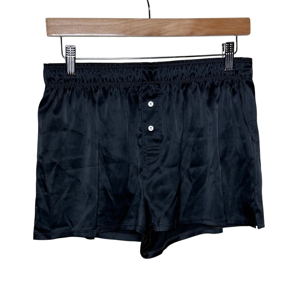 Pink by Victoria's Secret Women's Satin Boxer Shorts size Medium Black